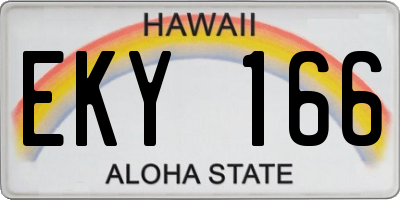 HI license plate EKY166