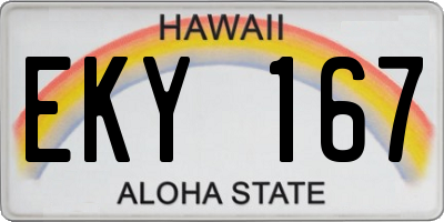 HI license plate EKY167