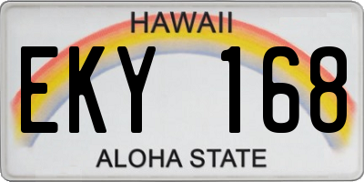 HI license plate EKY168