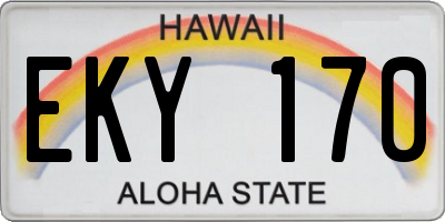 HI license plate EKY170