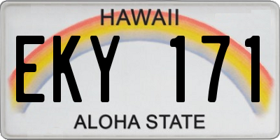 HI license plate EKY171
