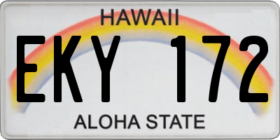 HI license plate EKY172