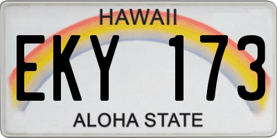 HI license plate EKY173