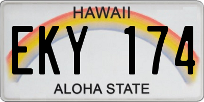 HI license plate EKY174