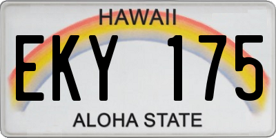 HI license plate EKY175