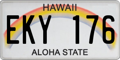 HI license plate EKY176