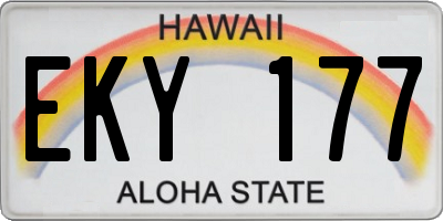 HI license plate EKY177