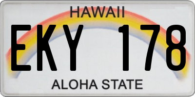 HI license plate EKY178