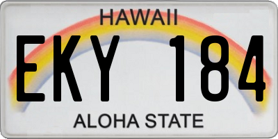 HI license plate EKY184