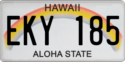 HI license plate EKY185