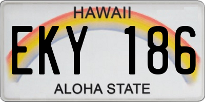 HI license plate EKY186