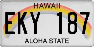 HI license plate EKY187
