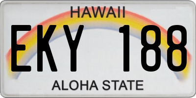 HI license plate EKY188