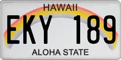 HI license plate EKY189