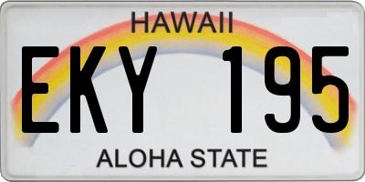 HI license plate EKY195