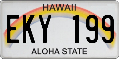 HI license plate EKY199