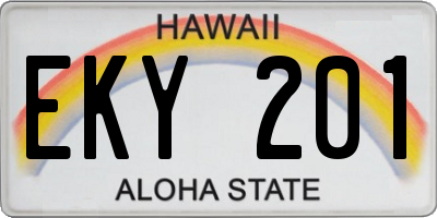 HI license plate EKY201