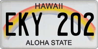 HI license plate EKY202