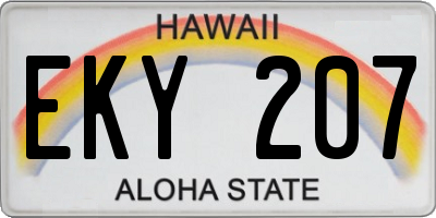 HI license plate EKY207