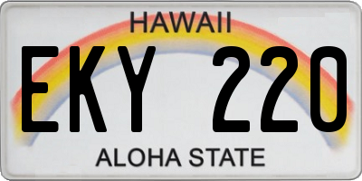 HI license plate EKY220