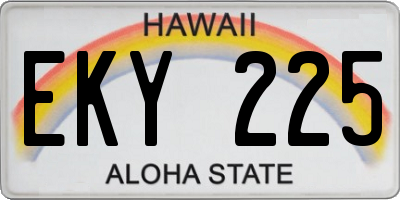 HI license plate EKY225