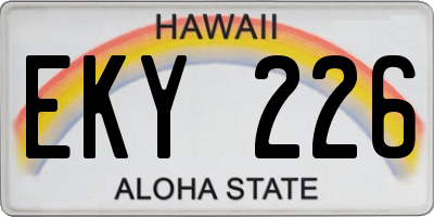 HI license plate EKY226