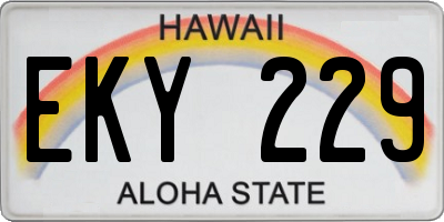 HI license plate EKY229