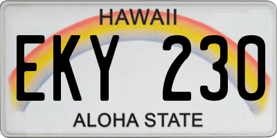HI license plate EKY230