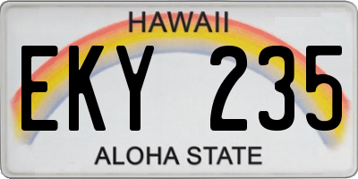 HI license plate EKY235