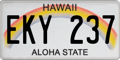HI license plate EKY237