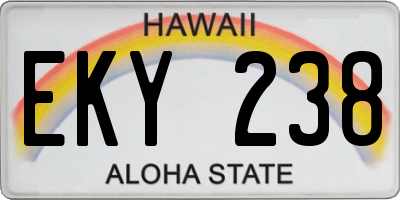 HI license plate EKY238