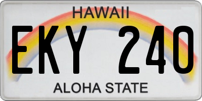 HI license plate EKY240