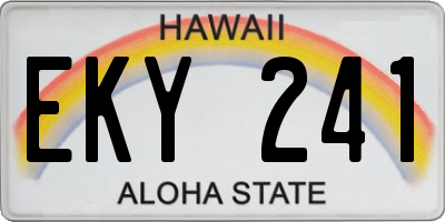HI license plate EKY241