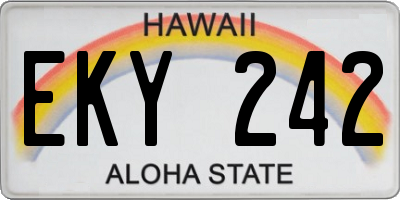 HI license plate EKY242