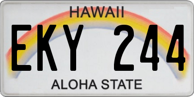 HI license plate EKY244