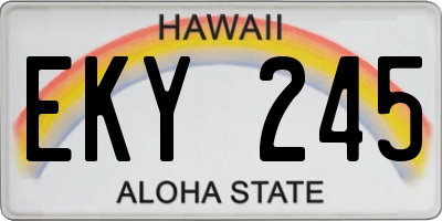 HI license plate EKY245