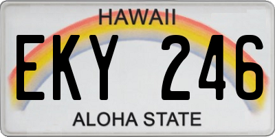 HI license plate EKY246