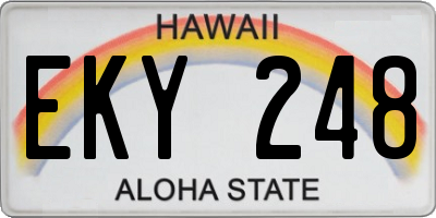 HI license plate EKY248