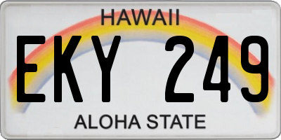 HI license plate EKY249