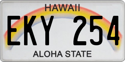 HI license plate EKY254