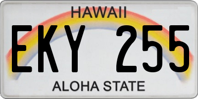 HI license plate EKY255