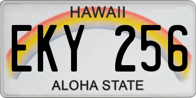 HI license plate EKY256