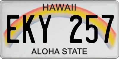 HI license plate EKY257