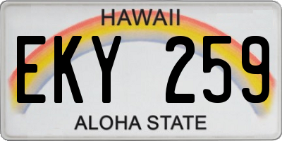 HI license plate EKY259