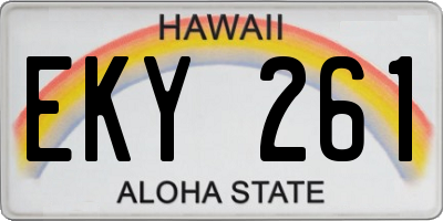 HI license plate EKY261