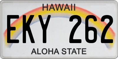 HI license plate EKY262