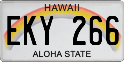 HI license plate EKY266