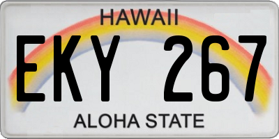 HI license plate EKY267