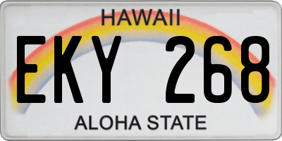 HI license plate EKY268