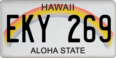 HI license plate EKY269